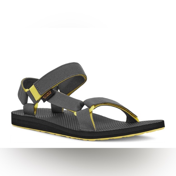 TEVA Original Universal Sandal Men's Size 9 Shock Dark Shadow Black Yellow Gray - Picture 1 of 10